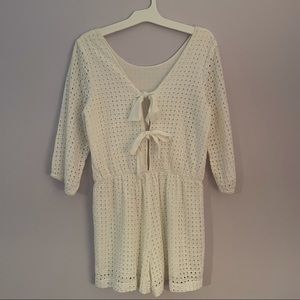 Anthropologie White Eyelet Romper